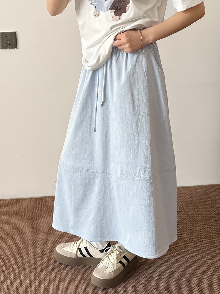 Light Green High Waist A-Line Midi Skirt – Minimalist Elegant Style Skirt for Women (S–XL)